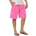 thumbnail image 5 of Unique Bargains Men's Summer Solid Drawstring Elastic Waist Beach Pool Board Shorts 38 Pink, 5 of 6