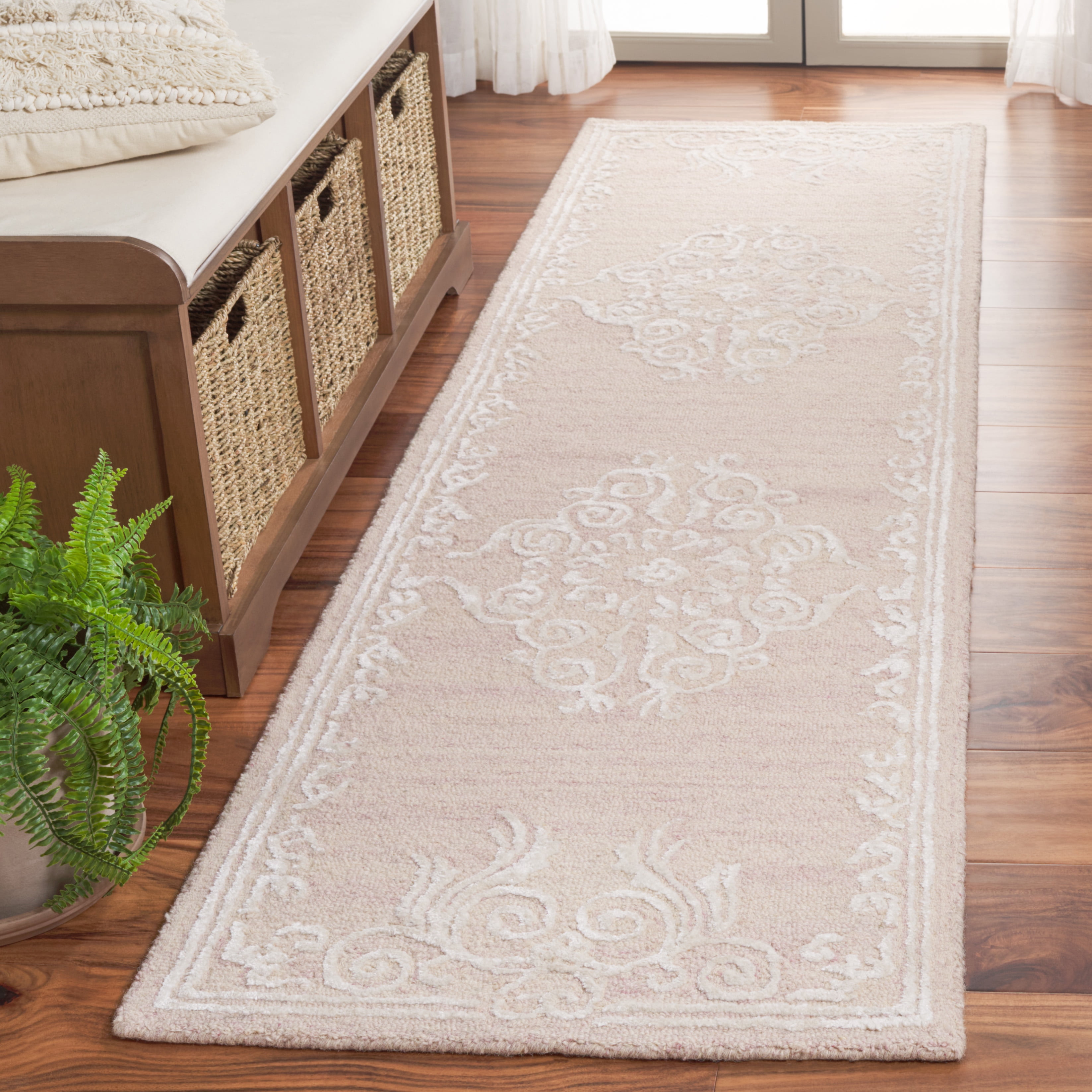 SAFAVIEH Glamour Euler Abstract Runner Rug, Light Brown/Ivory, 2'3" x 8'