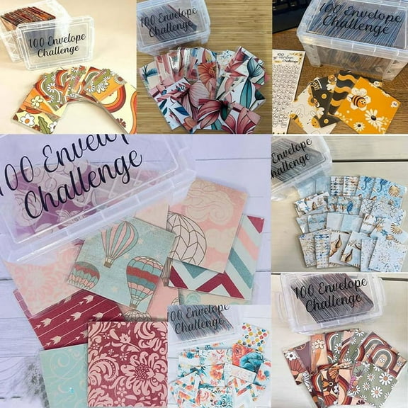 100 Envelopes Money Saving Challenge Budget Planning Handbook Mastering the Progress with Storage Box for Repay E