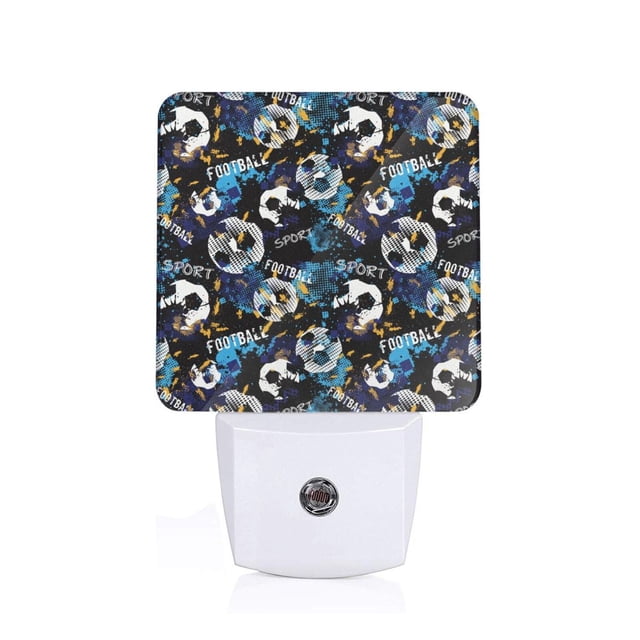 Balery Football Luz Nocturna LED con Sensor Automático, Enchufe con Sensor Crepuscular, Luz Suave de 0.5W para Dormitorio, Pasillo, Baño-UK
