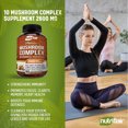 NutriFlair Mushroom Complex Supplement with 10 Mushrooms Lions Mane & Cordyceps, 90 Count