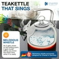 thumbnail image 6 of Chantal Classic Teakettle, 1.8 QT, Enamel On Steel, 2-Tone Harmonica Whistle, Rapid Boil and Even Heating (Black), 6 of 30