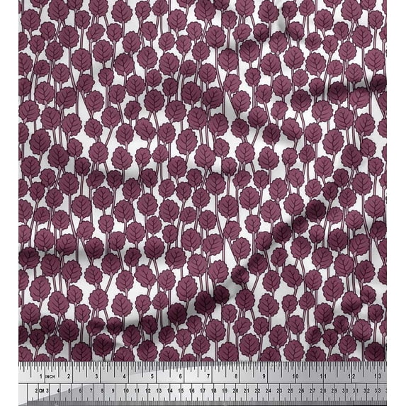 Soimoi Cotton Voile Fabric Artistic Leaves Fabric Prints By Yard 56 Inch Wide