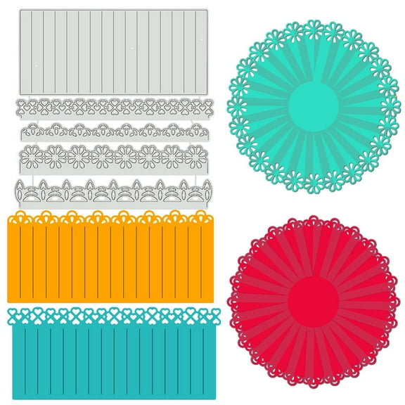 1 pc Rosette Metal Die Cuts Flower Lace Cutting Dies Card Borders Carbon Steel Embossing Metal Templates for DIY Crafts Scrapbooking oto Album Card Embossing
