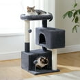 thumbnail image 2 of Pefilos 31.5" Cat Tree Tower for Adult Cats, Stable Cute Sisal Cat Climb Holder Cat Condo for Indoor Cats Lamb, Dark Gray, 2 of 7