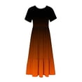 thumbnail image 6 of ibuvkizy Casual Dress for Women 2025,Summer Fashion Maxi Tiered Dress Crewneck Solid Color Short Sleeve Comfortable Loose Long Dress with Pockets Beach Sundresses Orange,Sizes S-2XL, 6 of 7