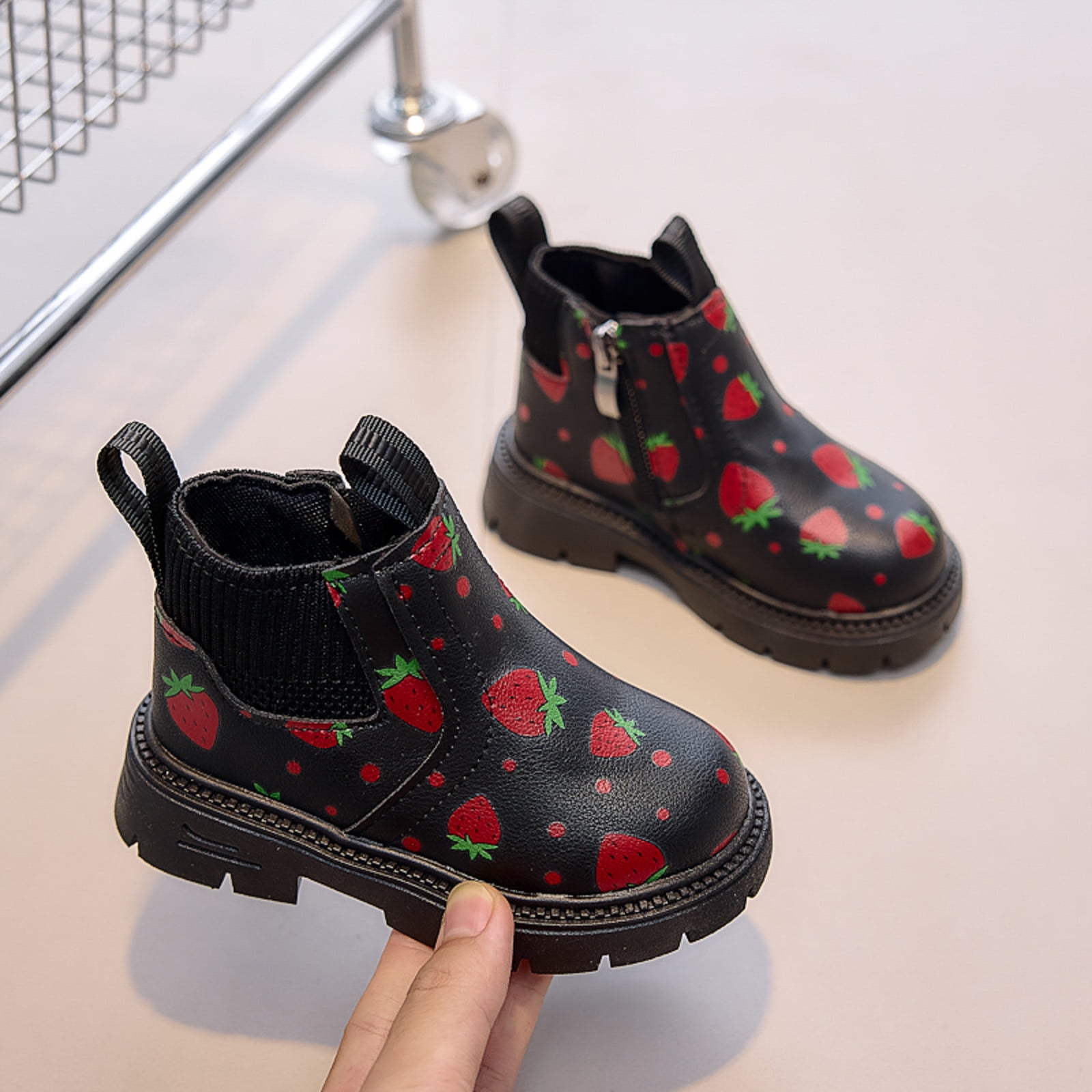 Baby Girls Ankle Boots Cute First Walking Booties Toddler Winter Snow Outdoor Shoes for Little Big Kids