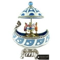 thumbnail image 1 of Matashi Carousel Faberge Egg Music Box, Plays Swan Lake, Elegant Table Top Ornament with Brilliant Crystals, 1 of 7