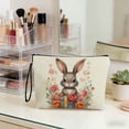 thumbnail image 5 of Kumdkd Easter Bunny Makeup Bag - 9.8x6.7in Foldable Travel Organizer with Anti-Skid Zipper, Portable Storage Pouch for Cosmetics, Accessories & Holiday Decor, 5 of 7