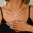 thumbnail image 3 of AEXTO Elegant Crystal Statement Necklace and Earrings Set – Sparkling Rhinestone Choker with Matching Drop Earrings for Wedding, Prom, or Formal Events – Silver Tone Bridal Jewelry Gift, 3 of 9