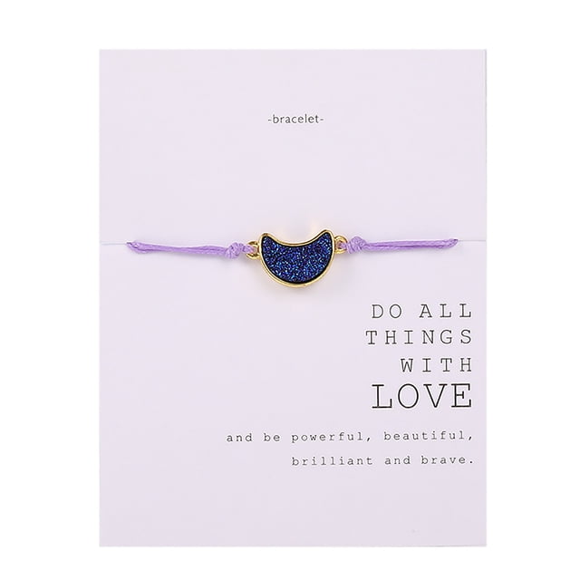 RYRDWP Women Card And American Bracelet, European Retro Gift Blessing Card Bracelet