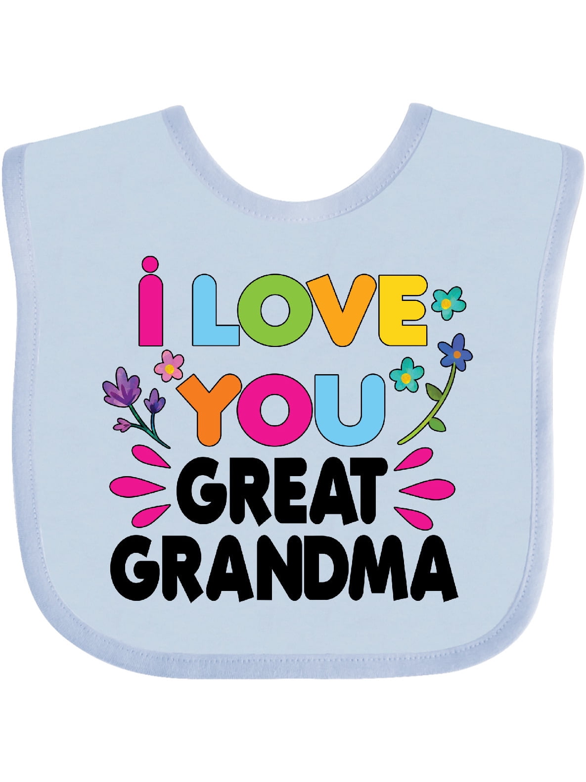 I Love You Great Grandma with Flowers Baby Bib - Walmart.com - Walmart.com