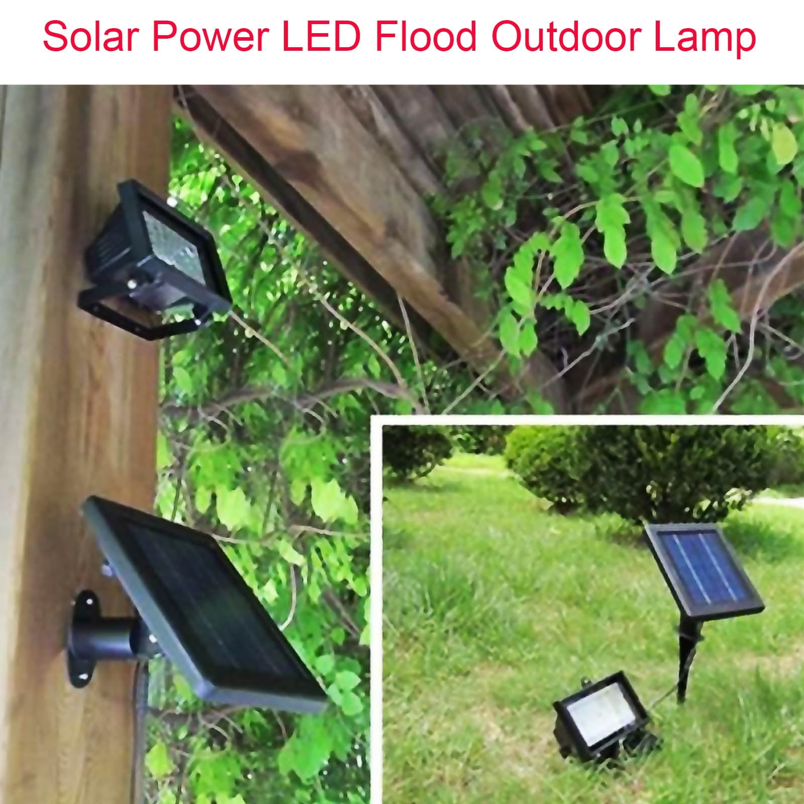 10W Solar Power LED Flood Night Light Garden Spotlight Waterproof Outdoor Lamp Cool White... by