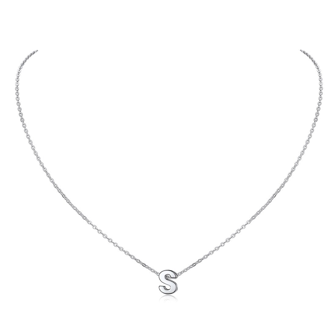 ChicSilver Women Small Pendant Necklace 925 Sterling Silver Initial