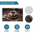 thumbnail image 6 of Hot Coffee Placemats Set of 4, Cinnamon Cafe Beans Latte Cup Rustic Vintage Placemats for Dining Table, Place Mats for Kitchen Tabletop, Waterproof Wipeable Dining Table Mats Set, 6 of 9