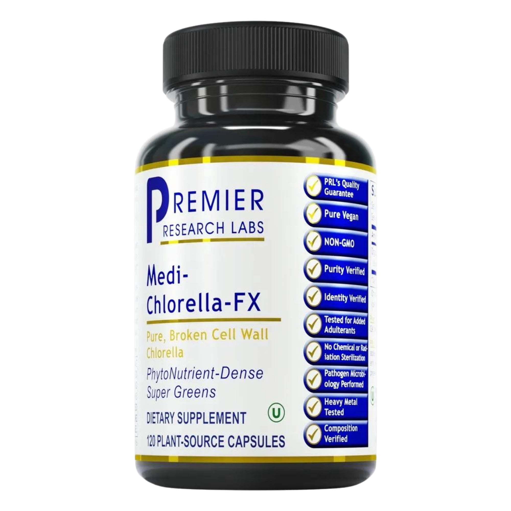 Premier Research Labs Medi Chlorella-FX - Organic Chlorella - Super Greens Capsules - For Cleanse Detox - No Undesirable Additives - 120 Plant-Source Capsules