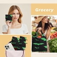 thumbnail image 6 of 5 Pack Foldable Shopping Bag,Black Halloween Bats with Green Reusable Grocery Bags with Pockets,Large Reusable Tote Bags with Handles Waterproof & Lightweight, 6 of 6