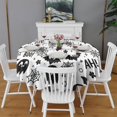thumbnail image 2 of Happy Halloween Table Cloth Waterproof Spillproof Round Table Covers Evil Pumpkin Ghost Tablecloth for Halloween Party Decorations Favors (70x70 inches), 2 of 6