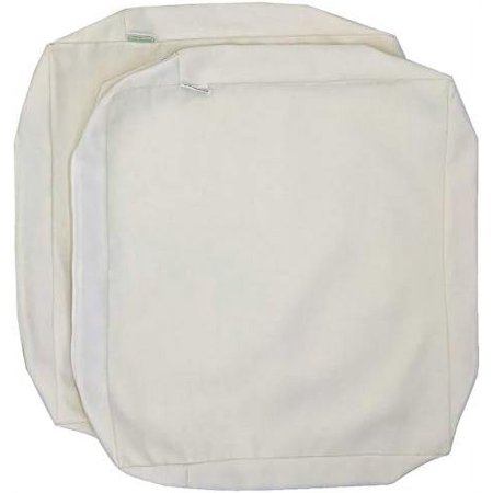 cream white outdoor water patio chair cushion seat pillow covers (24 x24 x4  (2 covers))