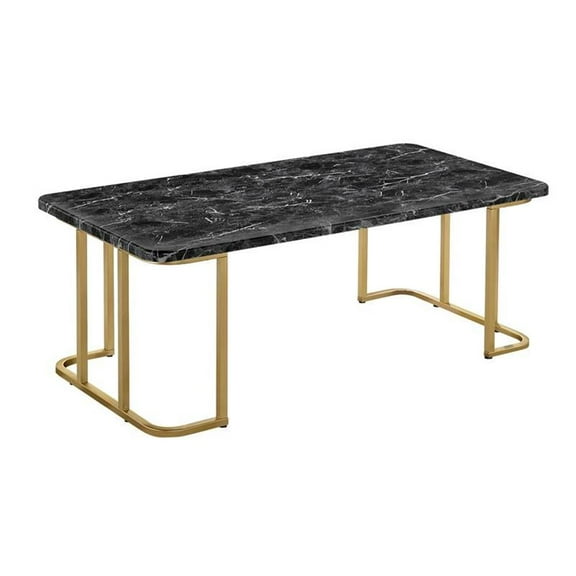 Furniture of America Clotten Contemporary Metal Coffee Table in Black