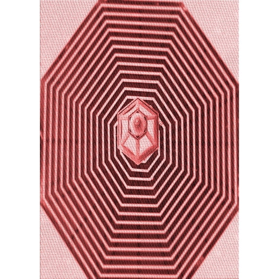 Ahgly Company Machine Washable Indoor Rectangle Transitional Light Coral Pink Area Rugs, 7' x 10'
