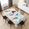 thumbnail image 6 of Boho Middle Century Table Cloth Waterproof Tablecloths, Retro Orange Teal Grey Star Rhombus Tablecloth Dining Table Cover for Kitchen Party Tabletop Outdoor, Rectangle Tablecloth 54x108 Inch, 6 of 9