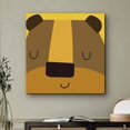 thumbnail image 2 of PixonSign Canvas Print Wall Art Cute Kids Sleeping Brown Bear Animals Wildlife Digital Art Modern Art Chic Portrait Colorful Multicolor Ultra for Living Room, Bedroom, Office - 24"x24", 2 of 5