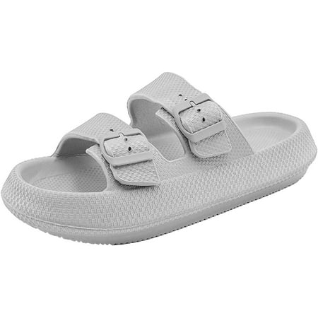 

Men s Adjustable Comfort Pillow Flat Sandals Outdoor Fashion Double Buckle Sandals Home Slippers Beach Shower Shoes