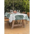 thumbnail image 3 of Outdoor Tablecloth with Umbrella Hole for Patio/Picnic/Party/Camping, Sage Green Coastal Waterproof Table Cloth Rectangle Table Cover Washable, Starfish Shell Coral Summer Beach Ocean (60"x 84"), 3 of 9