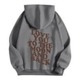 thumbnail image 3 of Charmgo Hoodies for Women Trendy, Women's Letter Print Long Sleeve Tops Drawstring Hoodies Crewneck Sweatshirt Casual Pullover Tops, Winter Clothes Woman Dark Gray XXXXXL, 3 of 5