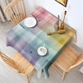 thumbnail image 2 of Colorful Watercolor Stripe Pattern Square Tablecloth,Waterproof Square Table Cover,Wipeable Spillproof Washable Table Cover for Home Kitchen Party Decor 42"X42"(107x107cm), 2 of 6