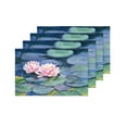 thumbnail image 4 of MKHERT Pink Water Lilies Flowers with Colorful Pads Placemats Table Mats for Dining Room Kitchen Table Decoration 12x18 inch,Set of 4, 4 of 4