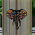 thumbnail image 3 of Geometric Elephant Metal Wall Art, Colorful Decorative Wall Sculpture, 3 of 8