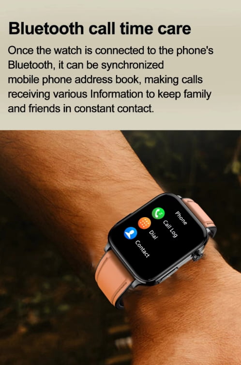 LAATIKUI smart watch TK12 Bluetooth sports mode 1.96-inch fitness exercise tracker answering/calling/smart reminder