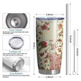 thumbnail image 6 of 20 Oz Pioneer Flower Coffee Tumbler Double Wall Insulated Stainless Steel Water Bottle | Metal Reusable Thermoses Flask with Cup Cap | Leak & Sweat Proof with Anti-Dust Lid, 6 of 7