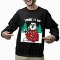 thumbnail image 2 of Christmas Sweatshirt, Light It Up Polar Bear Christmas Sweatshirt, Funny Ugly Sweater, Holiday Party Crewneck for Animal Lovers & Bear Fans, 2 of 5