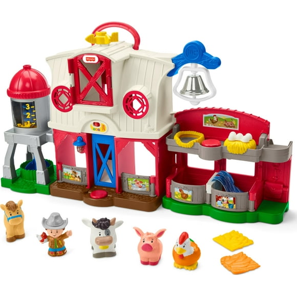 Fisher-Price Little People Juguete de aprendizaje para niños pequeños Juego de granja sobre el cuidado de animales con etapas inteligentes para juegos de simulación Niños a partir de 1 año