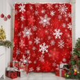 thumbnail image 6 of Small Stall Shower Curtain 36x72 Inch Narrow Half Size Red Christmas Bath Curtains Bathroom Decor, Shiny Red White Snowflake Xmas Waterproof Fabric Shower Curtain Set with Hooks 36 Inch, 6 of 8