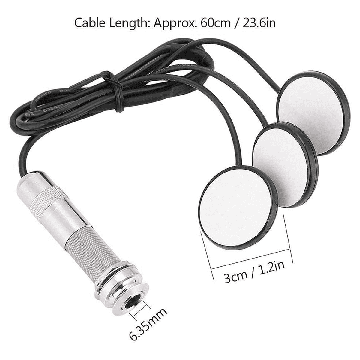 4pcs Guitar Pickup 3X Piezo Pickup Transducer for Acoustic Guitar Ukulele Mandolin Instruments