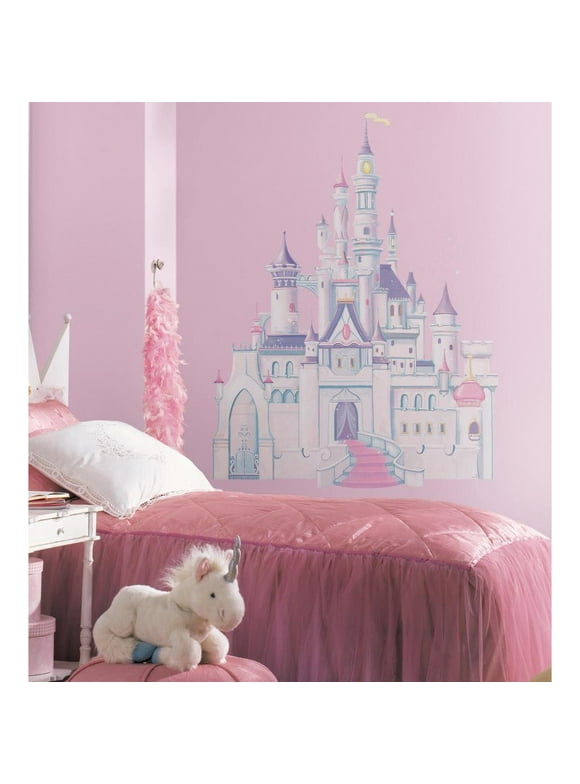 Disney Princess Castle Peel and Stick Giant Wall Decals with Glitter Girls Room Decorations