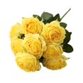 thumbnail image 1 of Bouquet de rosas artificiales Jasion de 10 cabezas, color amarillo seda, 40 cm, 1 of 9