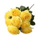 thumbnail image 1 of Bouquet de rosas artificiales Jasion de 10 cabezas, color amarillo seda, 40 cm, 1 of 9