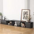 thumbnail image 5 of Feishominoo Extendable TV Stand, Modern Entertainment Center for TVs up to 110", Wood Reversible TV Media Console with Storage and Shelves for Living Room Bedroom, Black, 5 of 12