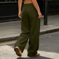 thumbnail image 6 of Wide Leg Sweatpants Women Zaewscy Women's Solid Color Loose-fitting Sweatpants High-waisted Wide-leg Casual Sweatpants Drawstring Elastic Waistband With Pockets., 6 of 7