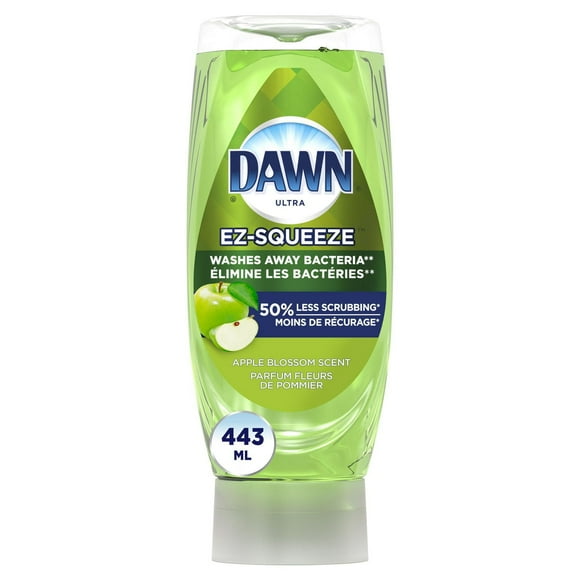 Savon à vaisselle Dawn Ultra EZ-Squeeze, détergent à vaisselle liquide, élimine les bactéries, parfum Fleurs de pommier, 443 ml 443ML