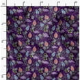 thumbnail image 2 of Soimoi Tissu Crêpe de Rayonne Violet Imprimé Insectes 1 Mètre 46 Pouces de Large, 2 of 6