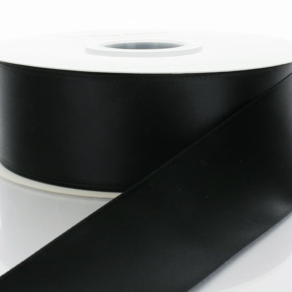 2.25" Black Double Face Satin Ribbon 3 yard Reel