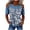 Navy, variant on Tops for Women Denim Accents Floral Print Round Neck Short Sleeve Off-Shoulder Blouse