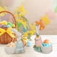 thumbnail image 5 of Figura de porcelana de conejo con cesta de Pascua, 12,7 cm, bonita decoración primaveral para el hogar y regalo, color blanco, 5 of 6
