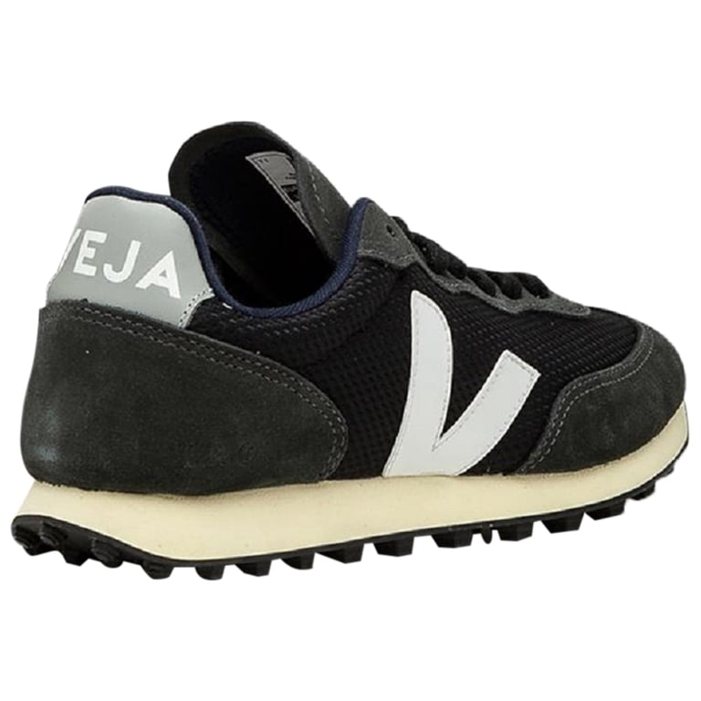 Veja Women's Rio Branco Sneakers - Black/White/Oxford Grey, Size 13 Medium US, Sustainable Materials